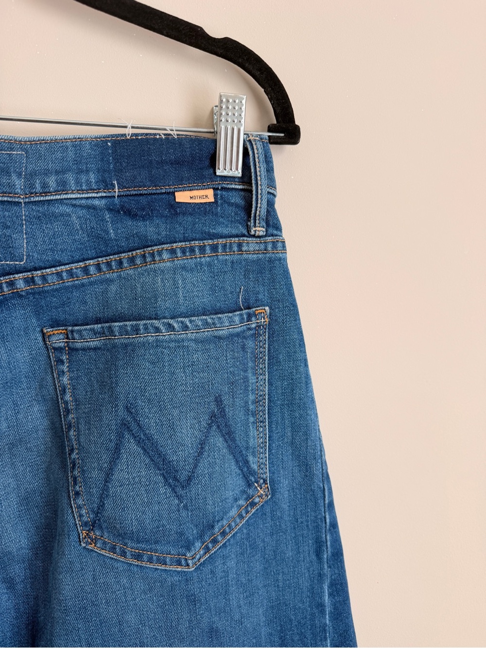 MOTHER The Full Pipe Flood Jeans High Rise Wide Leg Denim Size 28 - Picture 3 of 9